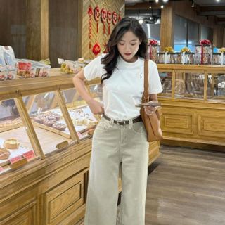 Áo thun baby tee logo thêu ngựa freesize dưới 55kg