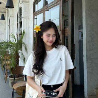 Áo thun baby tee logo thêu ngựa freesize dưới 55kg