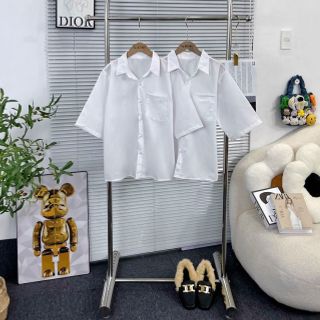 Sơ mi học sinh tay lỡ có túi chất lụa mềm mịn, freesize form unisex 55kg