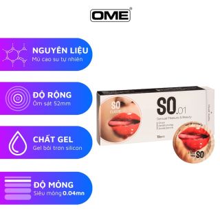 Bao cao su SO CLASSIC size 52mm ôm sát, hương vani 12 cái/ hộp Bao cao su SO CLASSIC size 52mm ôm sát, hương vani 12 cái/ hộp