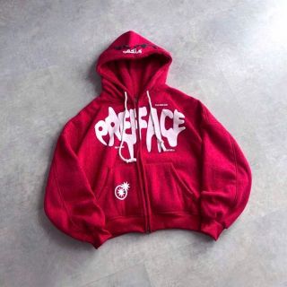 Áo khoác hoodie zip in chữ nổi PREFACE dây kéo 2 đầu Áo khoác hoodie zip in chữ nổi PREFACE dây kéo 2 đầu
