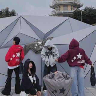 Áo khoác hoodie zip in chữ nổi PREFACE dây kéo 2 đầu Áo khoác hoodie zip in chữ nổi PREFACE dây kéo 2 đầu