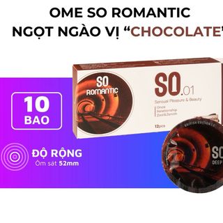 Bao cao su SO ROMANTIC size 52mm siêu mỏng, hương chocolate 12 cái/ hộp Bao cao su SO ROMANTIC size 52mm siêu mỏng, hương chocolate 12 cái/ hộp