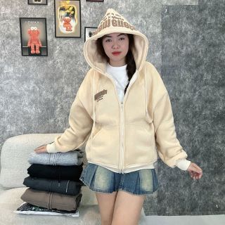 Áo khoác nỉ XK dày mịn in nổi nón freesize dưới 60kg Áo khoác nỉ XK dày mịn in nổi nón freesize dưới 60kg