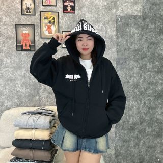 Áo khoác nỉ XK dày mịn in nổi nón freesize dưới 60kg Áo khoác nỉ XK dày mịn in nổi nón freesize dưới 60kg