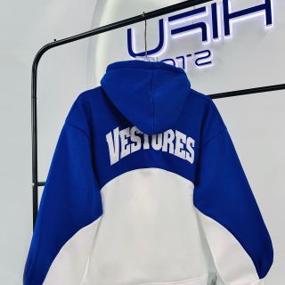 Áo hoodie phối 2 màu thêu VESTURES chất nỉ bông dày mịn