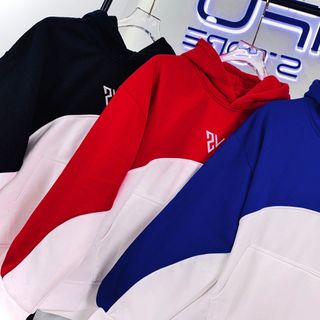 Áo hoodie phối 2 màu thêu VESTURES chất nỉ bông dày mịn