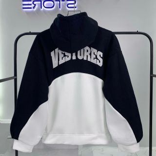 Áo hoodie phối 2 màu thêu VESTURES chất nỉ bông dày mịn