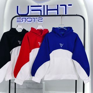 Áo hoodie phối 2 màu thêu VESTURES chất nỉ bông dày mịn