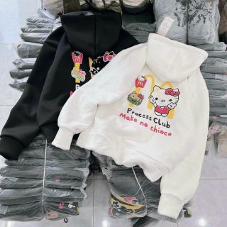 Áo hoodie in KITTY form to, tay phồng