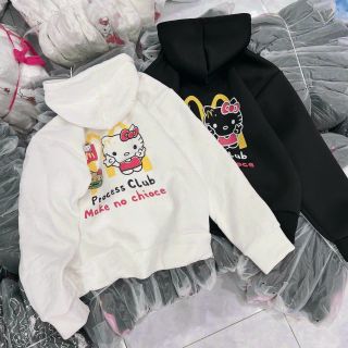 Áo hoodie in KITTY form to, tay phồng