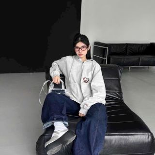 Áo khoác hoodie zip form boxy 2 túi vuông in Keyboard