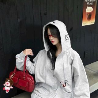 Áo khoác hoodie zip form boxy 2 túi vuông in Keyboard