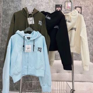 Áo khoác dáng lửng in WANG chất nỉ PC dày mịn freesize dưới 55kg