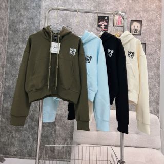 Áo khoác dáng lửng in WANG chất nỉ PC dày mịn freesize dưới 55kg