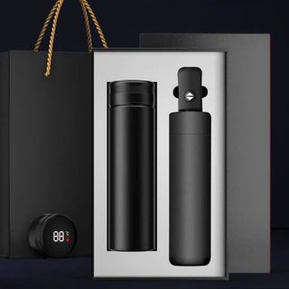 Set quà tặng cao cấp (bình giữ nhiệt 500ml hiện nhiệt độ + ô chống thấm)