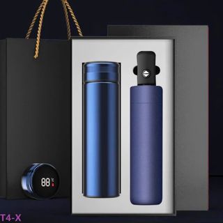 Set quà tặng cao cấp (bình giữ nhiệt 500ml hiện nhiệt độ + ô chống thấm)