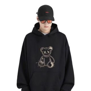 Áo Hoodie in gấu chất nỉ mềm mịn, bo dệt, nón 2 lớp vải chính Áo Hoodie in gấu chất nỉ mềm mịn, bo dệt, nón 2 lớp vải chính