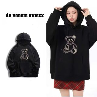 Áo Hoodie in gấu chất nỉ mềm mịn, bo dệt, nón 2 lớp vải chính Áo Hoodie in gấu chất nỉ mềm mịn, bo dệt, nón 2 lớp vải chính