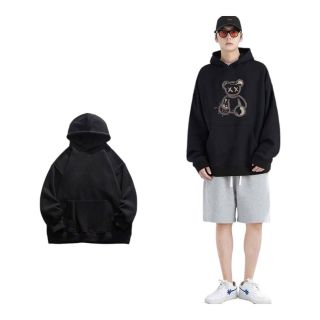 Áo Hoodie in gấu chất nỉ mềm mịn, bo dệt, nón 2 lớp vải chính Áo Hoodie in gấu chất nỉ mềm mịn, bo dệt, nón 2 lớp vải chính
