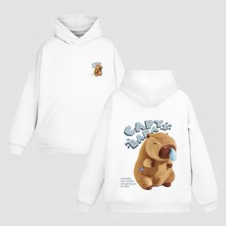 Áo khoác + Áo Hoodie in CaPyBaRa hình in xịn, bền chắc chất nỉ bông dày mịn