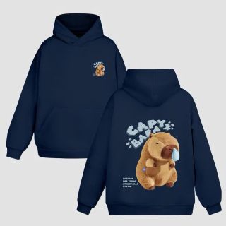 Áo khoác + Áo Hoodie in CaPyBaRa hình in xịn, bền chắc chất nỉ bông dày mịn