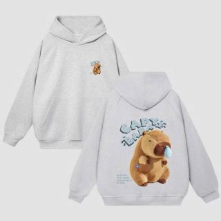 Áo khoác + Áo Hoodie in CaPyBaRa hình in xịn, bền chắc chất nỉ bông dày mịn