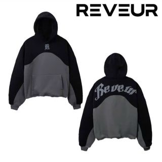 Áo hoodie phối 2 màu thêu R. E.VEUR chất nỉ pe dày mền mịn, nón 2 lớp form rộng