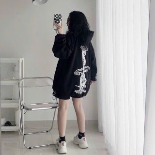 Áo khoác in Devil 3 mặt quỷ chất nỉ mịn mát freesize dưới 70kg