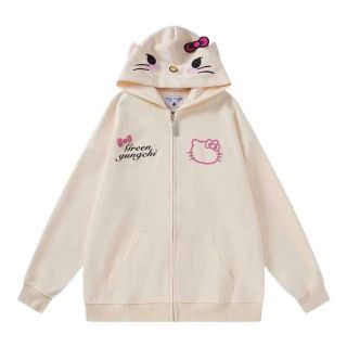 áo khoác in 2 kitty nón và thân , chất nỉ dày mịn áo khoác in 2 kitty nón và thân , chất nỉ dày mịn