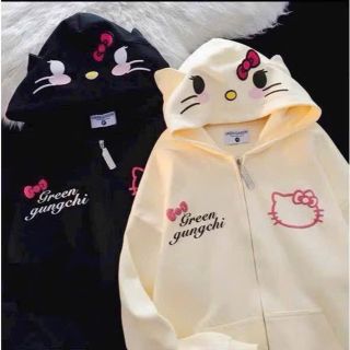 áo khoác in 2 kitty nón và thân , chất nỉ dày mịn áo khoác in 2 kitty nón và thân , chất nỉ dày mịn