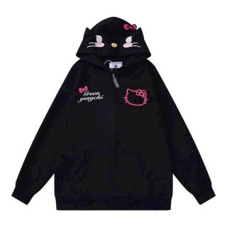 áo khoác in 2 kitty nón và thân , chất nỉ dày mịn áo khoác in 2 kitty nón và thân , chất nỉ dày mịn