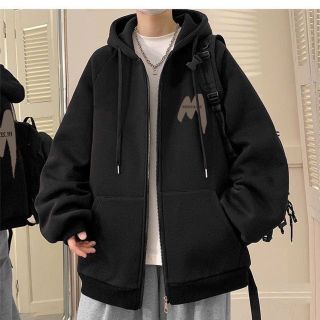 Áo khoác in chữ M WKECESLDBE chất nỉ bông dày mịn unisex nam nữ