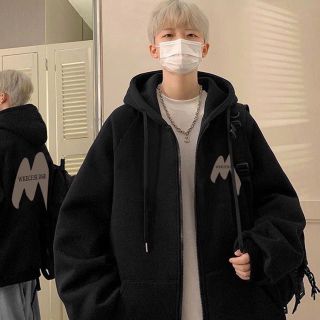 Áo khoác in chữ M WKECESLDBE chất nỉ bông dày mịn unisex nam nữ