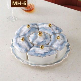 Khay Mứt Sứ Tròn Cao Cấp 6 Ngăn Họa Tiết Vân Đá Sang Trọng, Phù Hợp Lễ, Tết, Tiệc Cho Mọi Gia Đình ( THÙNG 10 C ) Khay Mứt Sứ Tròn Cao Cấp 6 Ngăn Họa Tiết Vân Đá Sang Trọng, Phù Hợp Lễ, Tết, Tiệc Cho Mọi Gia Đình ( THÙNG 10 C )