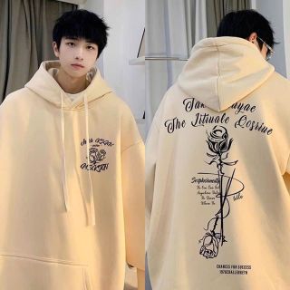 Áo hoodie in hoa hồng chất nỉ dày mịn freesize form rộng unisex Áo hoodie in hoa hồng chất nỉ dày mịn freesize form rộng unisex
