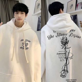 Áo hoodie in hoa hồng chất nỉ dày mịn freesize form rộng unisex Áo hoodie in hoa hồng chất nỉ dày mịn freesize form rộng unisex
