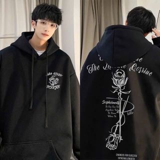 Áo hoodie in hoa hồng chất nỉ dày mịn freesize form rộng unisex Áo hoodie in hoa hồng chất nỉ dày mịn freesize form rộng unisex