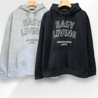 Áo hoodie nỉ ngoại in EASY LIVING form rộng freesize dưới 90kg