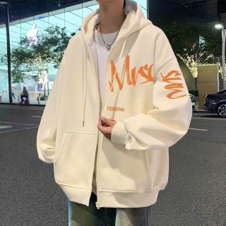 Áo khoác in chữ cam nổi bật MISO TEBLEPAI form rộng unisex