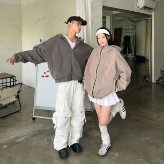 Áo khoác nam nữ thêu chữ CATTEEIUS chất nỉ bông dày bền đẹp