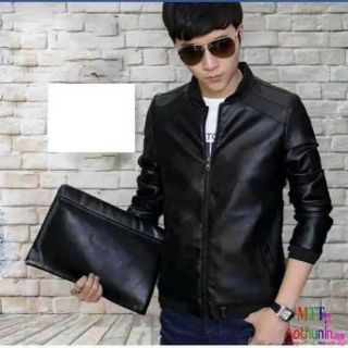 Áo khoác trang nam thu đông chất liệu da simili
