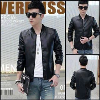 Áo khoác trang nam thu đông chất liệu da simili