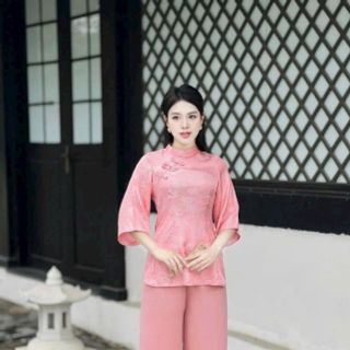 Đồ lam đi chùa, Bộ phật tử pháp phục cổ tàu đính ngọc áo Gấm Tô Châu, quần Lụa Vân cao cấp Đồ lam đi chùa, Bộ phật tử pháp phục cổ tàu đính ngọc áo Gấm Tô Châu, quần Lụa Vân cao cấp