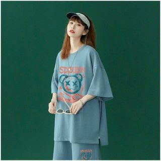 ￼Set bộ đồ Thun Nam Thể Thao Mùa Hè in mặt Gấu Kiểu Dáng Năng Động Hàn Quốc