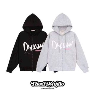 ￼Áo Hoodie nỉ bông form Unisex cho nam nữ in chữ Draw My Life cực nét, áo hoodie zip khóa