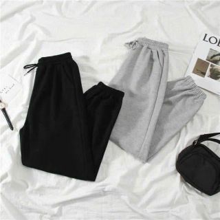 Quần jogger nữ bo gấu trơn vải thun da cá, quần bom ống rộng nữ nỉ thun dáng jogger mặc thu đông Quần jogger nữ bo gấu trơn vải thun da cá, quần bom ống rộng nữ nỉ thun dáng jogger mặc thu đông