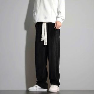 Quần nhung ống rộng có túi sau thời trang phong cách