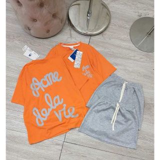 Set Áo Phông In Chữ 2 Mặt Mix Chân Váy Ngắn Chữ A Kèm Quần Trong Xanh Đỏ Cam