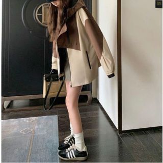 Áo Khoác Gió 2 Lớp Chống Nước Phối Màu Và Họa Tiết Có Mũ Trùm Đầu 𝐂𝐨́ 𝐓𝐮́𝐢 𝐓𝐫𝐨𝐧𝐠 Thời Trang